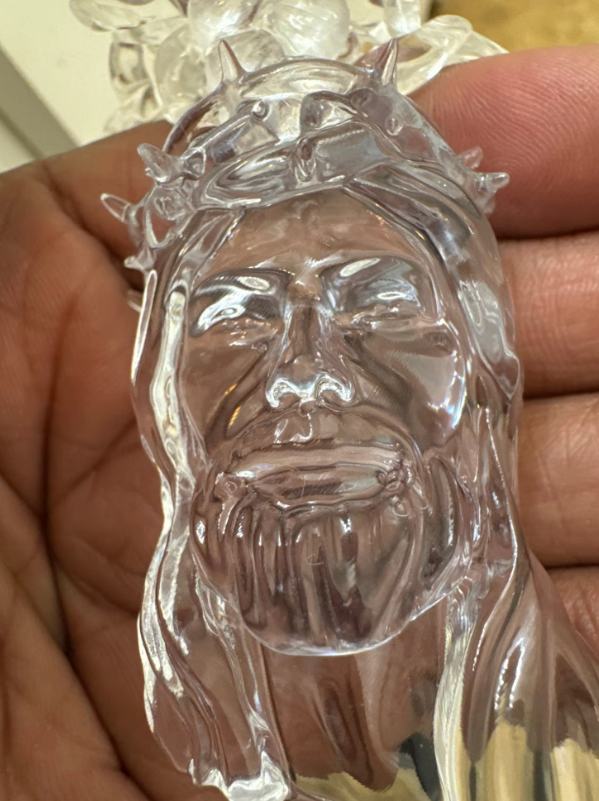 Acrylic Transparent Jesus Piece Barbed Wire Chain