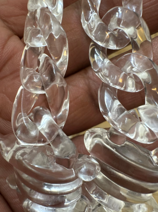 Acrylic Transparent Jesus Piece Barbed Wire Chain
