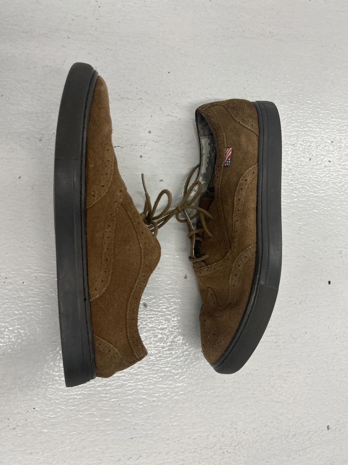 D&S Ralph Lauren Claudio Brown Suede Sneakers - Size 11.5