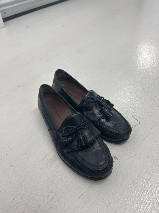 J&M Classic Black Leather Moccasins with Tassels