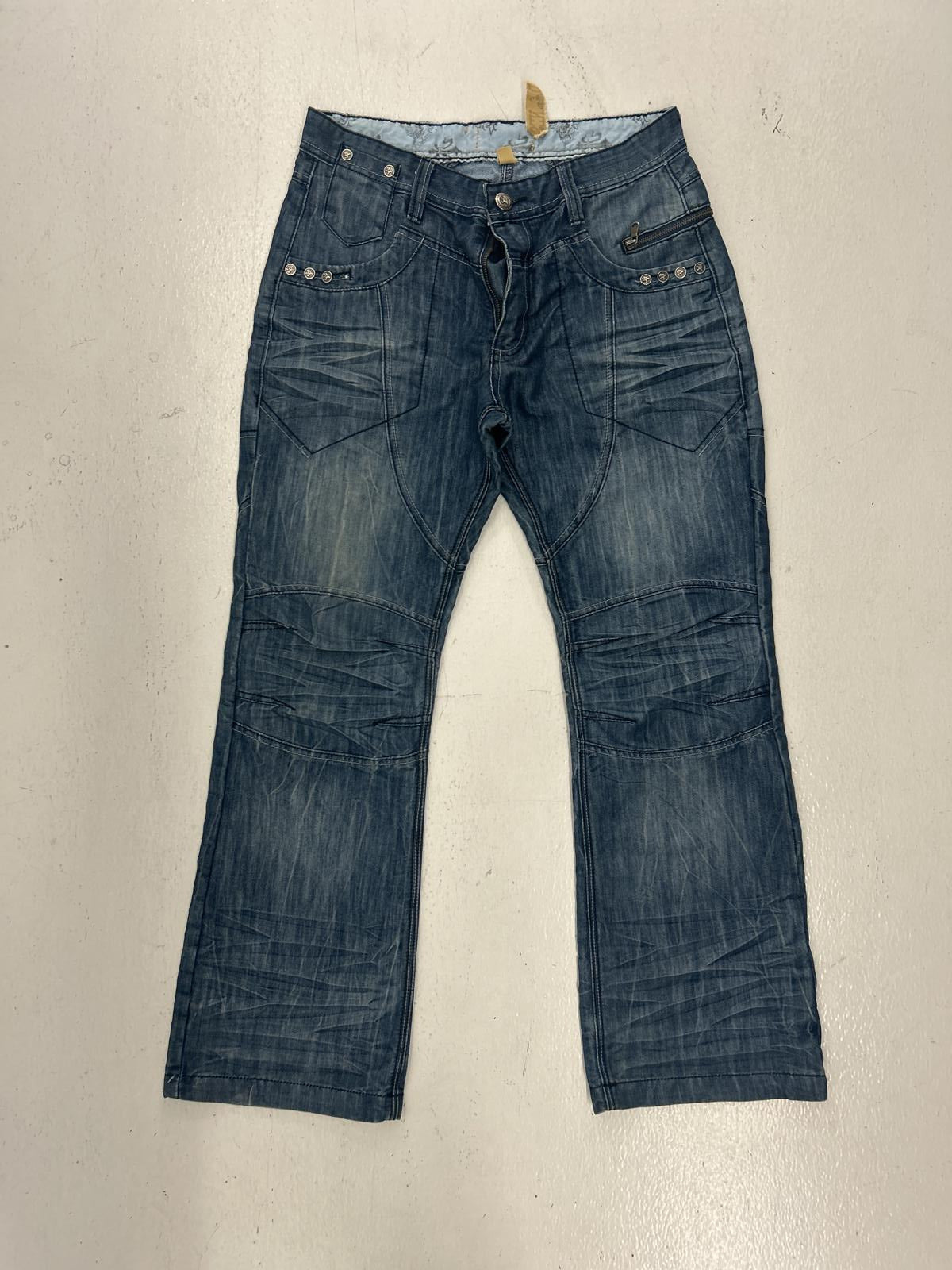 Grunge Y2K Distressed Blue Jeans by Danesi - Size L30