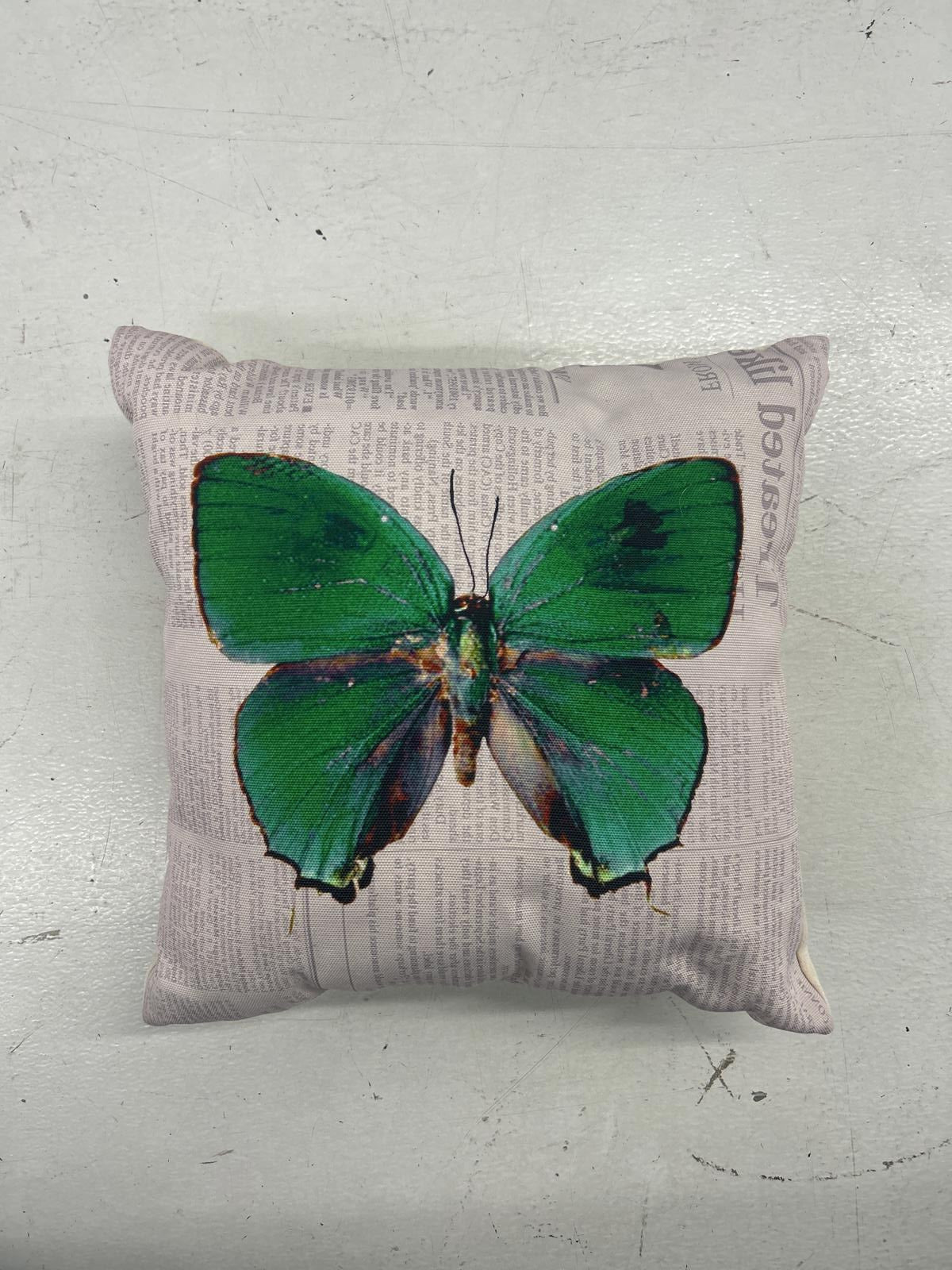 Artistic Green Butterfly Decorative Pillow