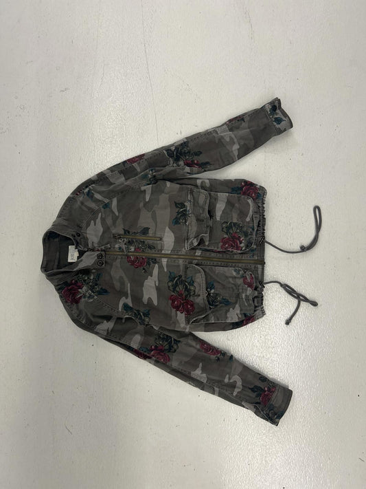 Biker Camouflage Jacket with Floral Accent by Jolt - Size XS