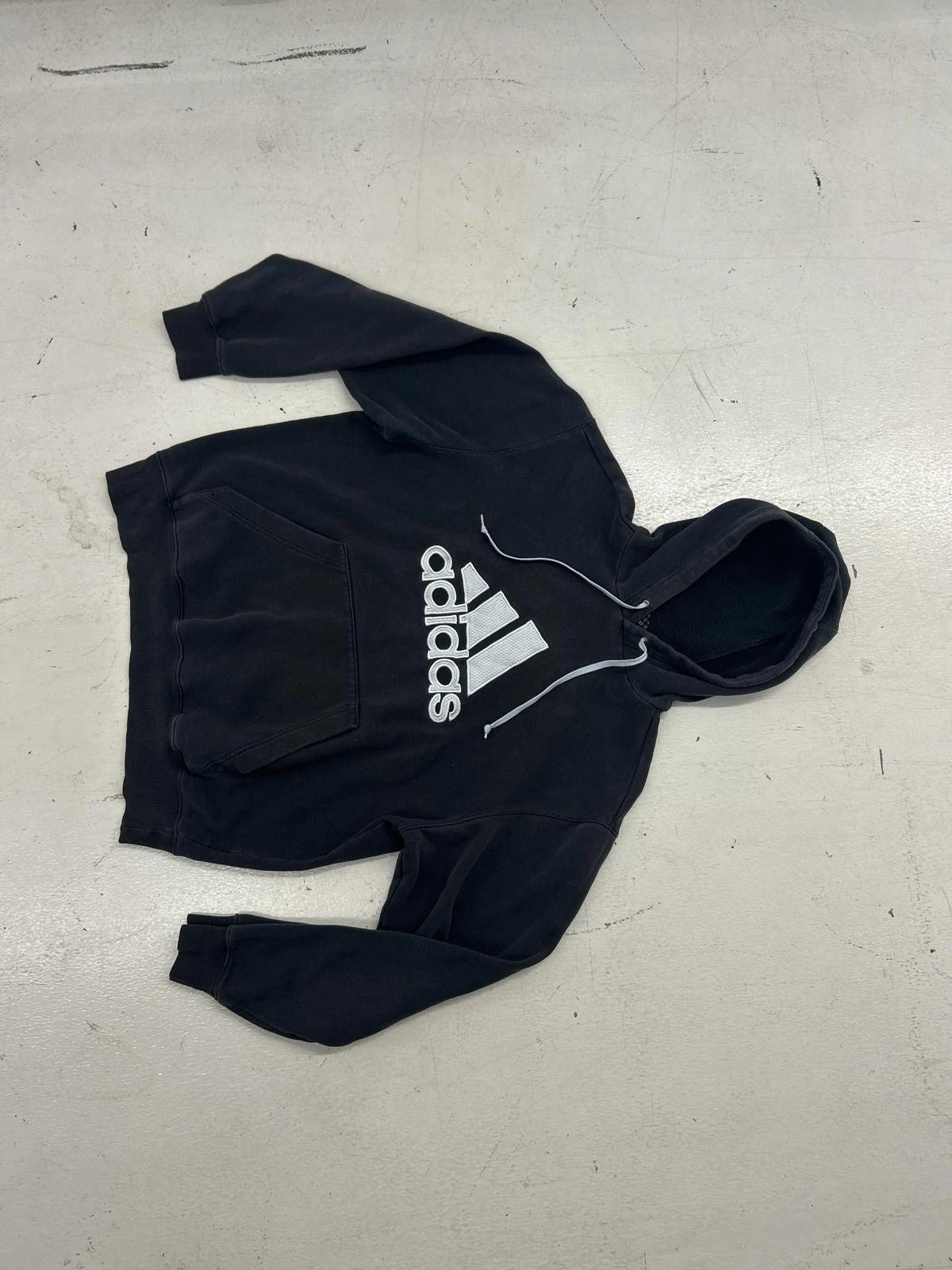 Adidas Classic Black Hoodie With White Logo