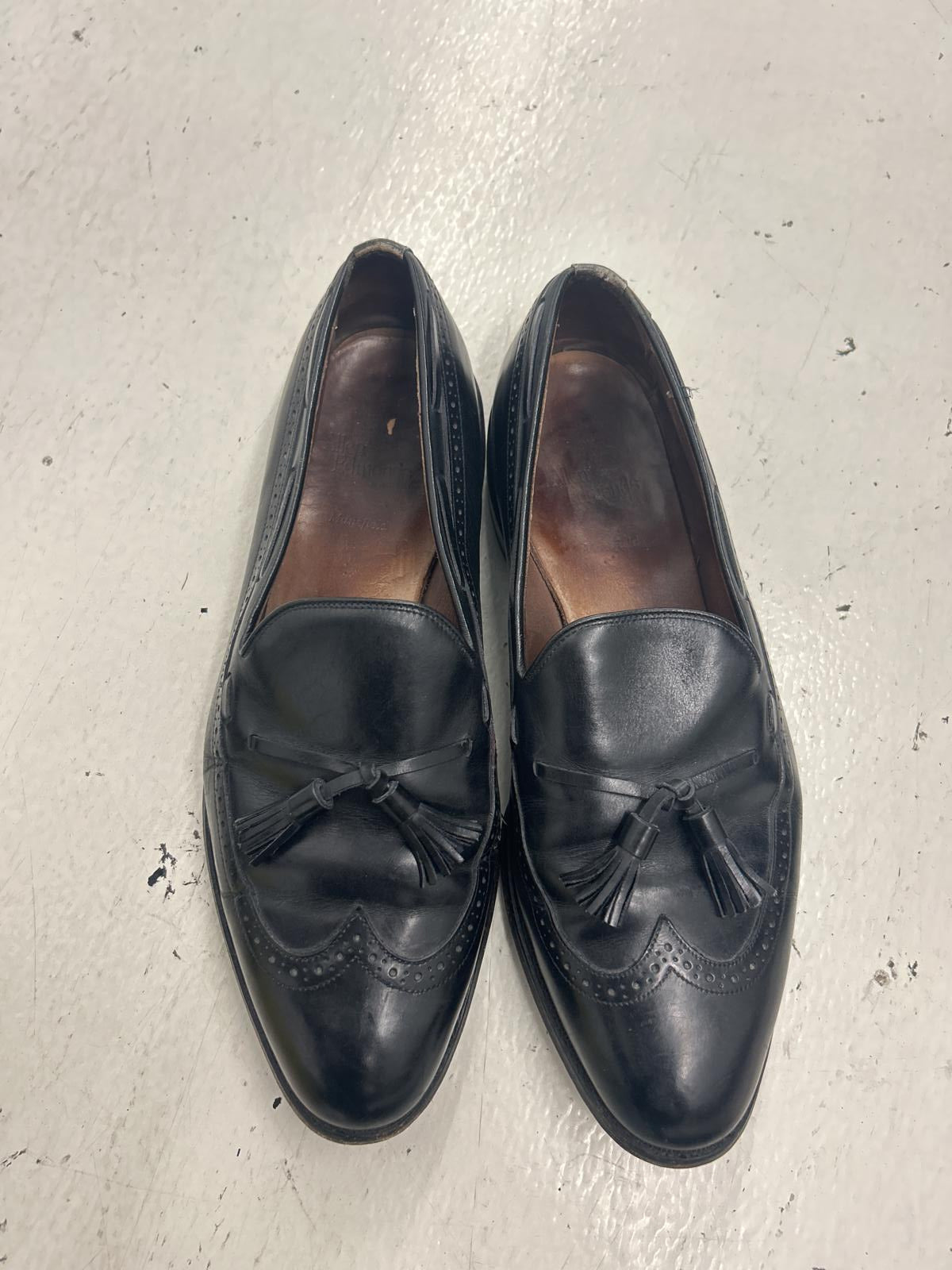 Elegant Black Leather Tassel Loafers