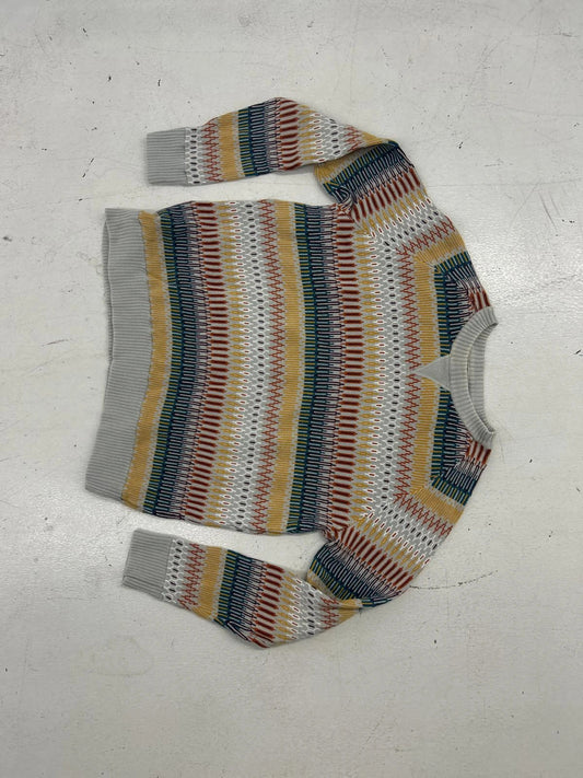 Vintage-Inspired Multicolor Knit Sweater