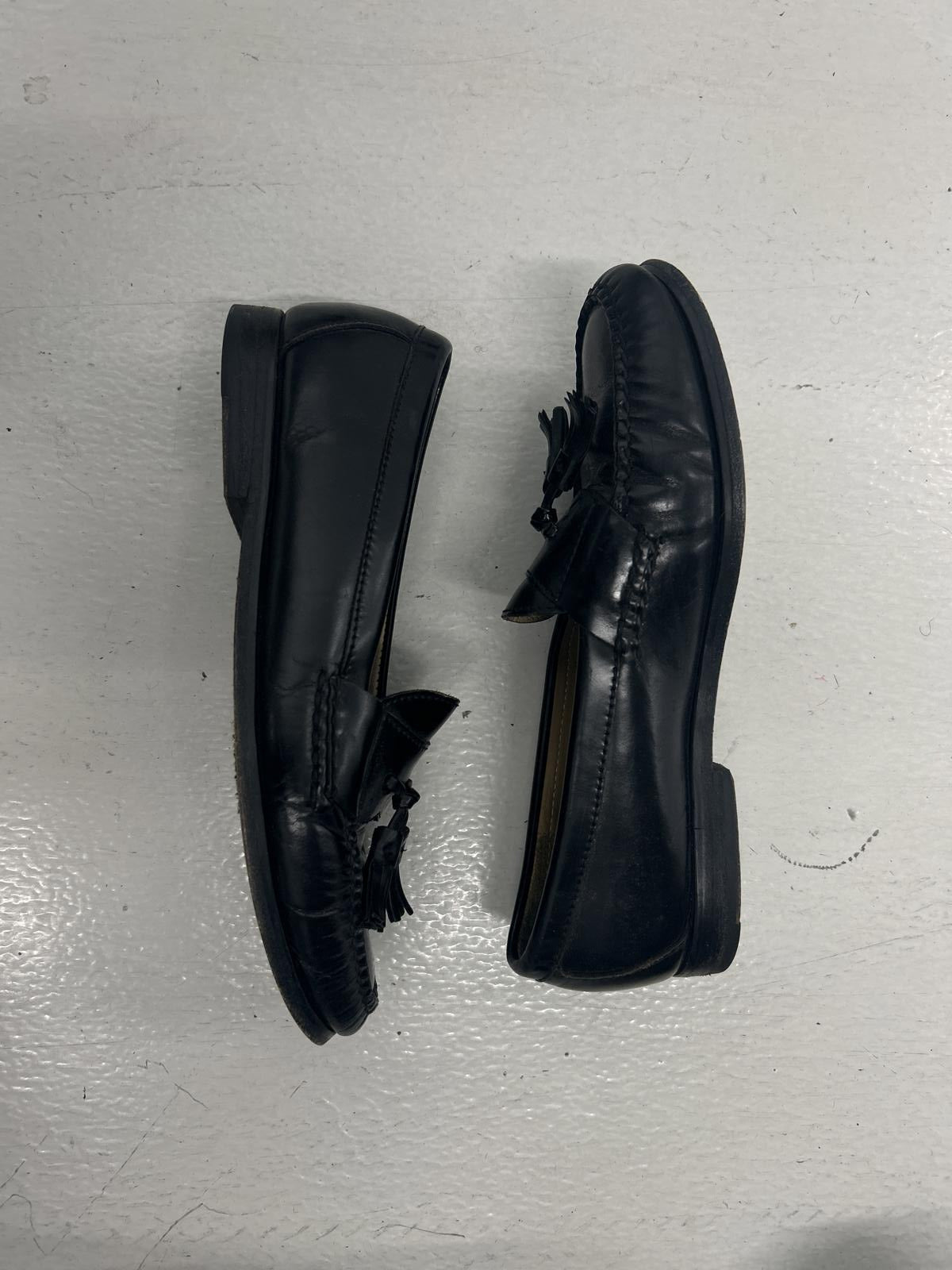 Cole Haan Classic Black Leather Loafers with Tassels