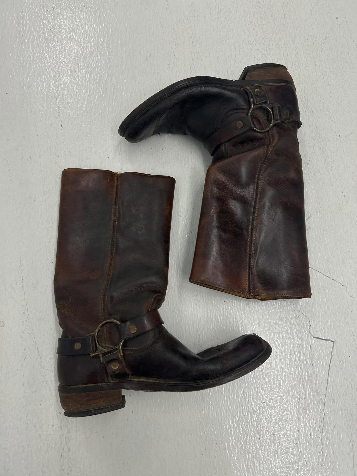 Vintage Leather Riding Boots - Classic Western Style