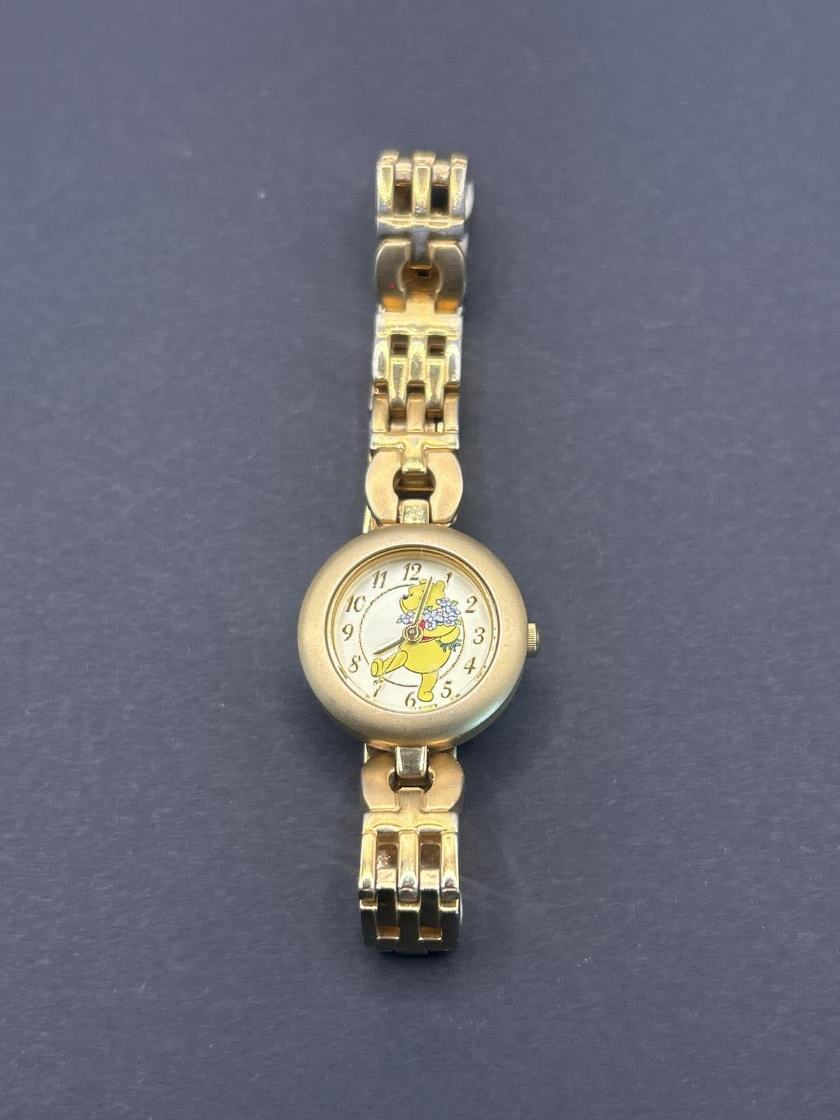 Vintage Winnie The Pooh Watch with Gold Tone Bracelet