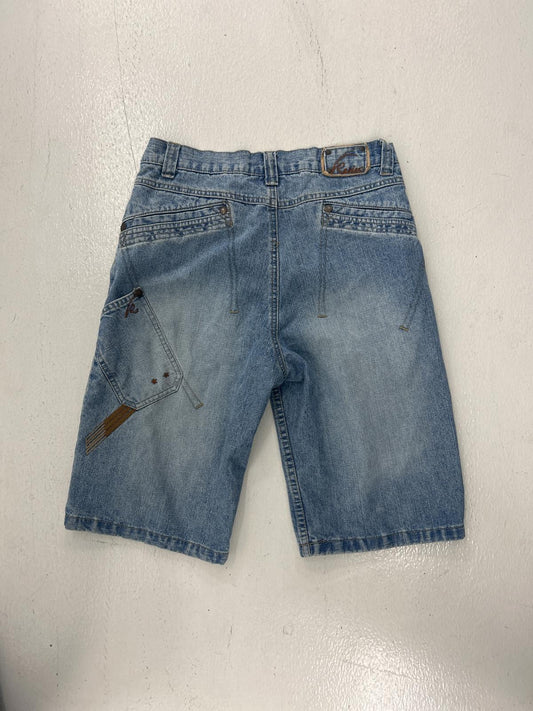 Y2K Raider Youth Denim Bermuda Shorts - 28in