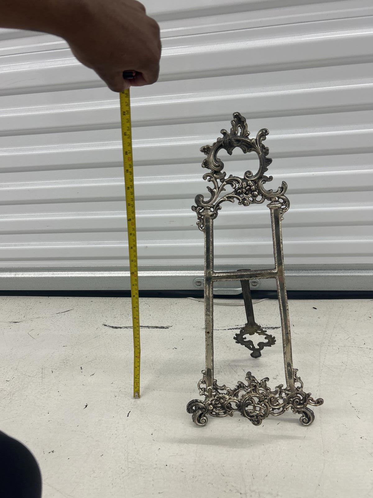 Vintage Ornate Silver Picture Frame Easel Stand