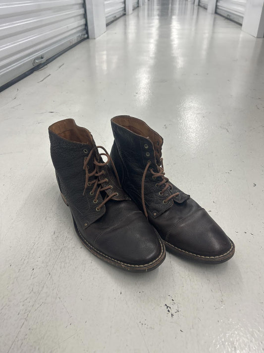 Cole Haan Brown Leather Lace-Up Boots