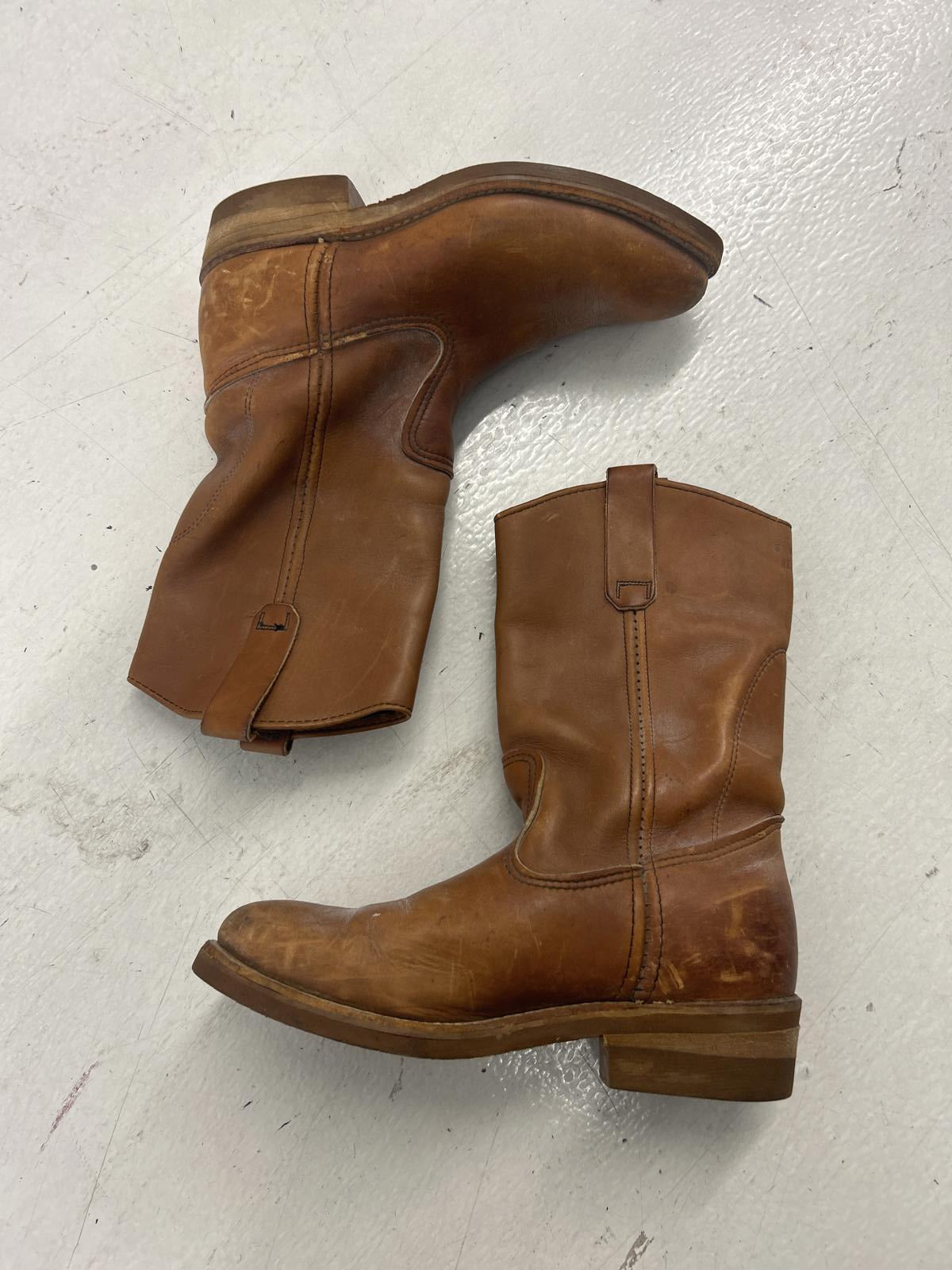 Vintage Red Wing Pecos Brown Leather Cowboy Boots