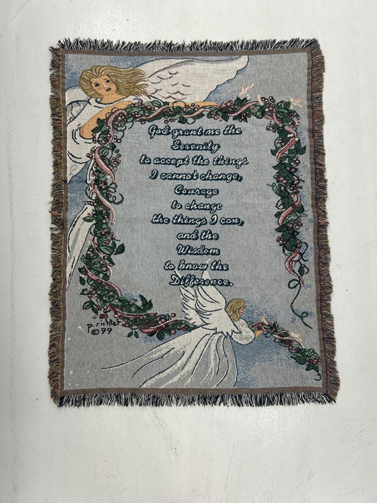 Inspirational Tapestry with Angel and Serenity Prayer