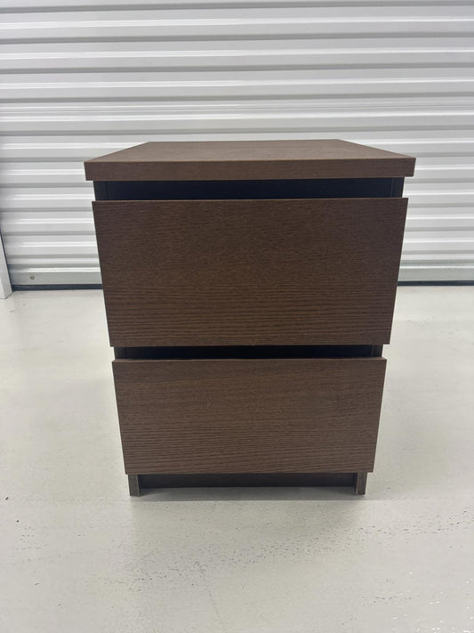 Modern Oak Nightstand with Two Drawers