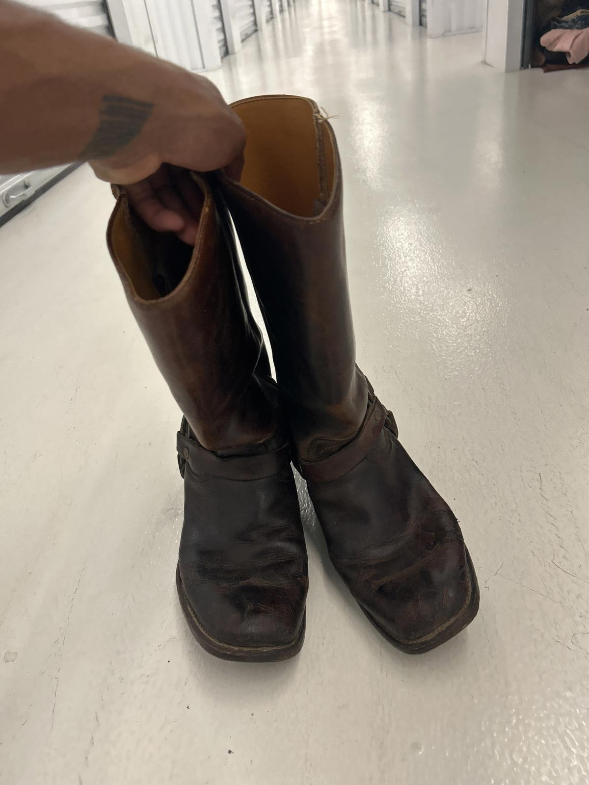 Vintage Leather Riding Boots - Classic Western Style