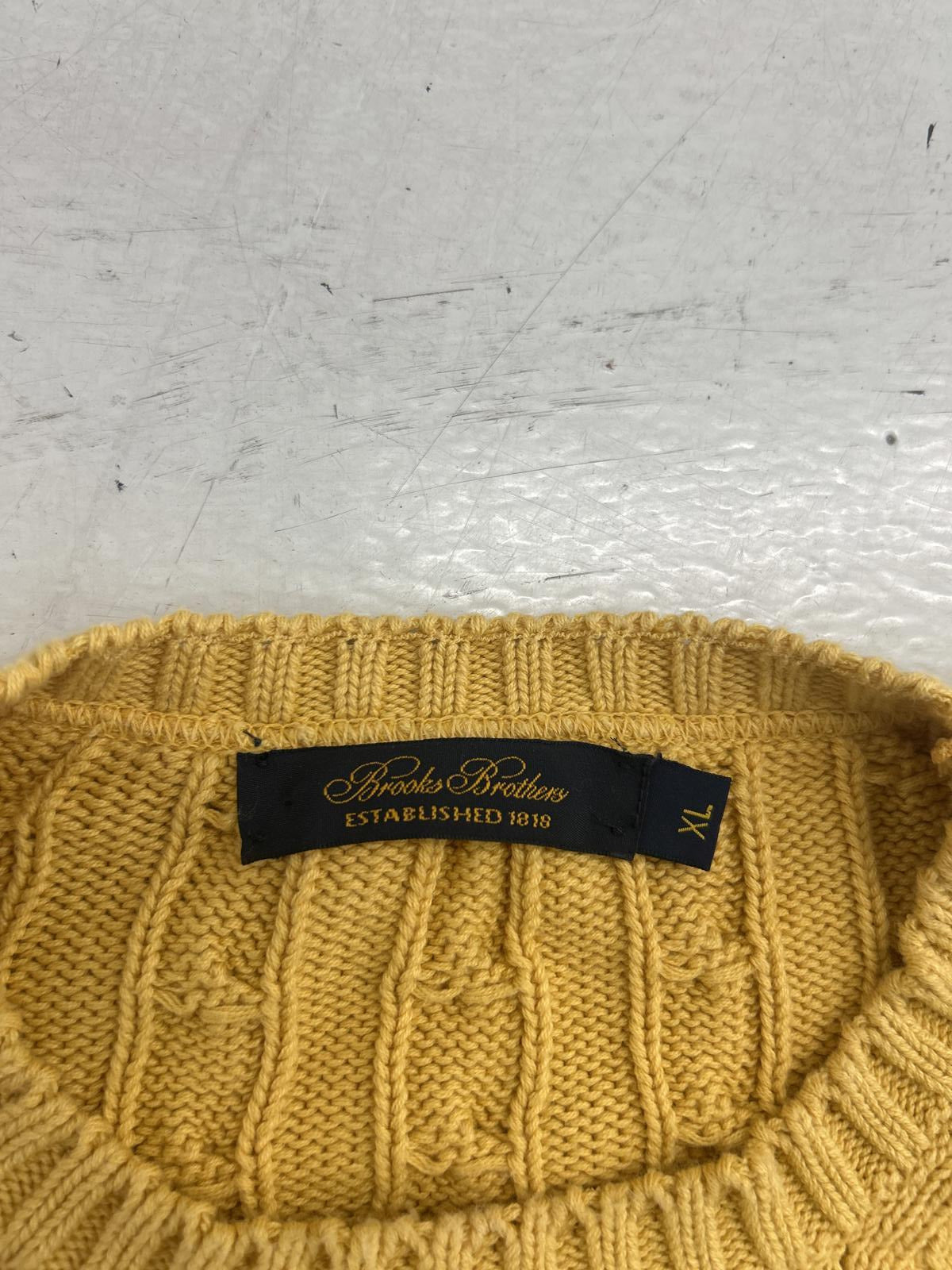 Brooks Brothers Yellow Cable Knit Sweater - XL