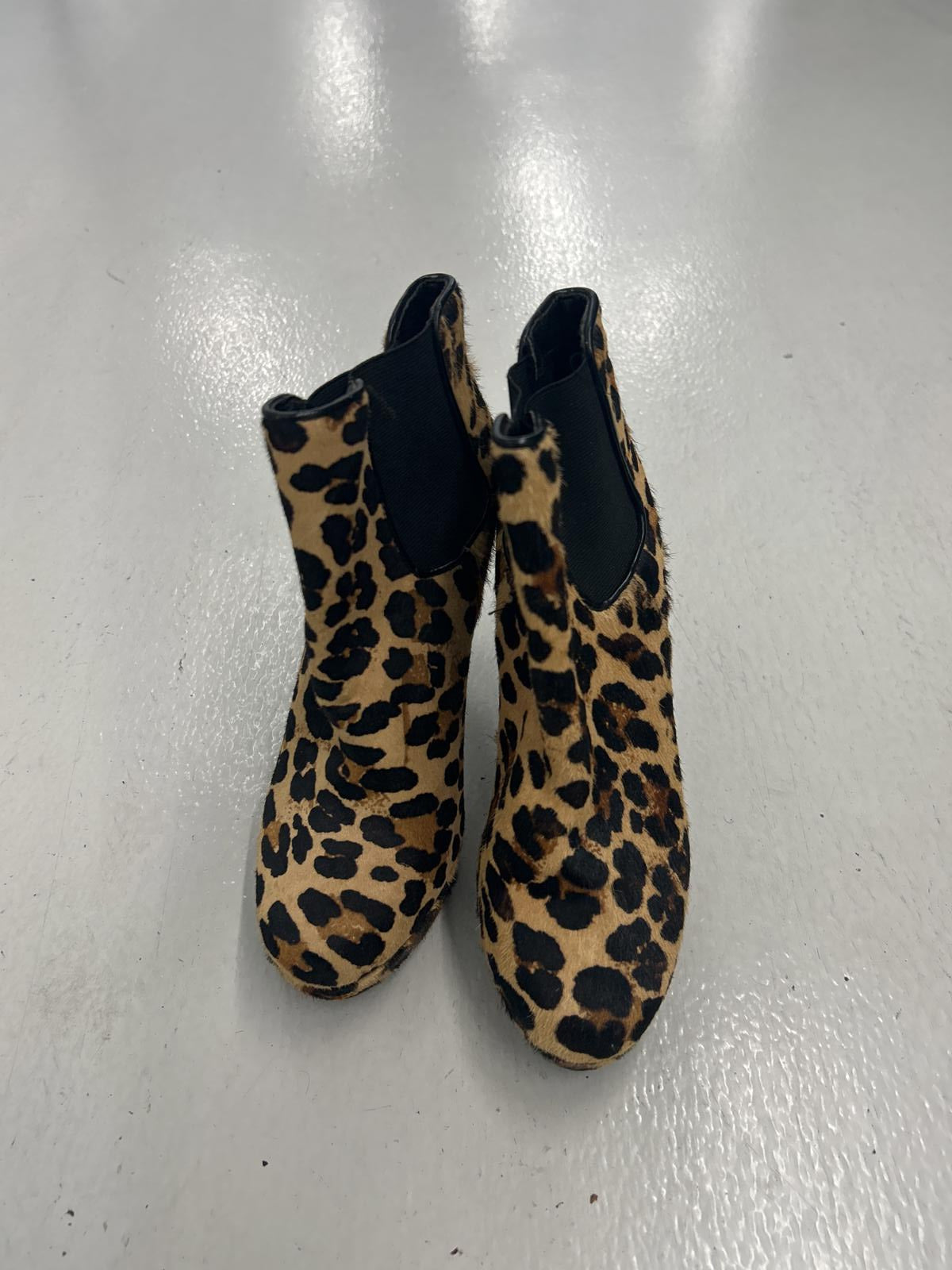 Stylish Leopard Print High Heels Booties