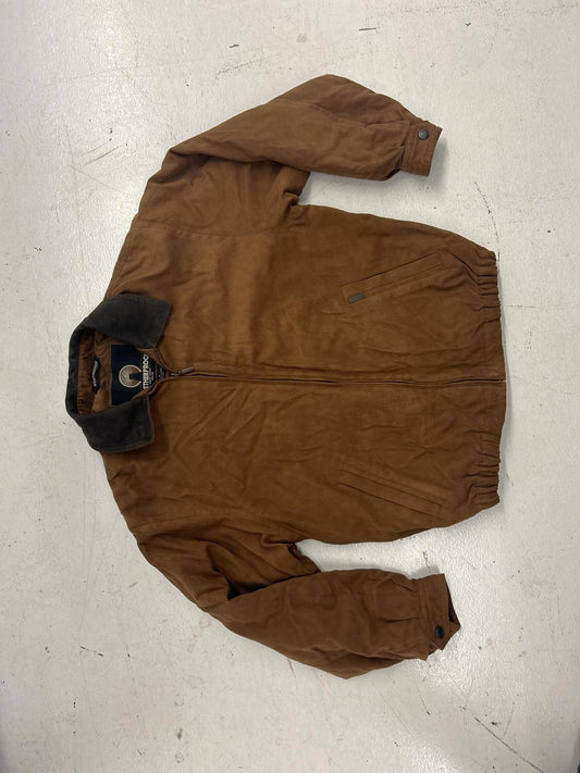 Heavy Weatherproof Brown Jacket with Black Collar