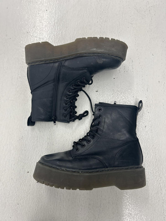 Stylish Chunky Black Combat Boots