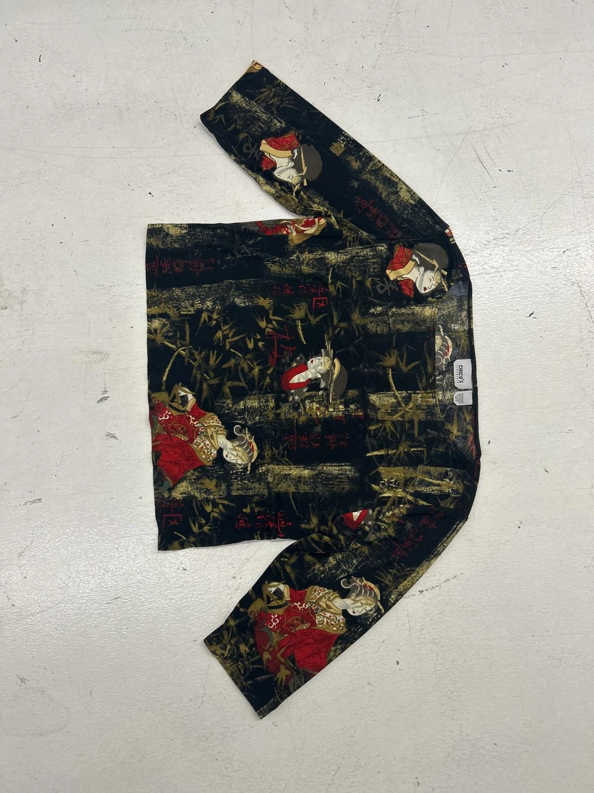 Vintage Japanese-Inspired Graphic Stretch Shirt