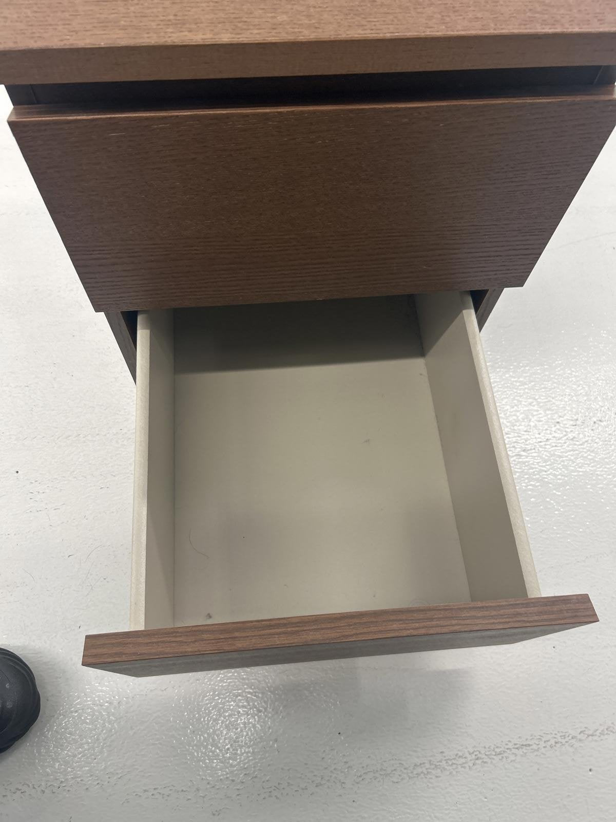 Modern Oak Nightstand with Two Drawers