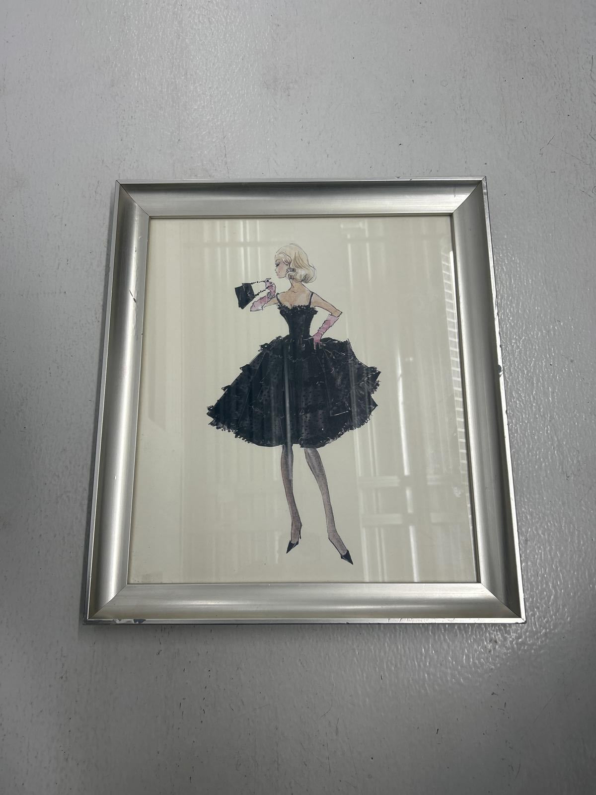 Z Gallerie Elegant Framed Fashion Illustration