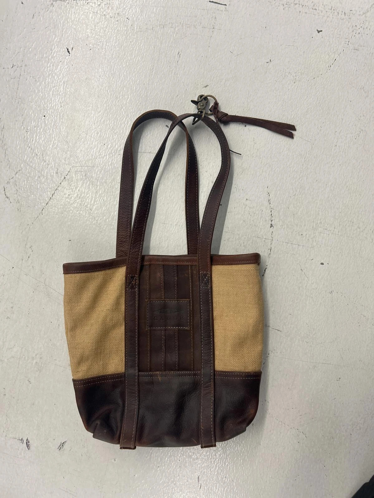 Stylish Canvas And Leather Tote Bag