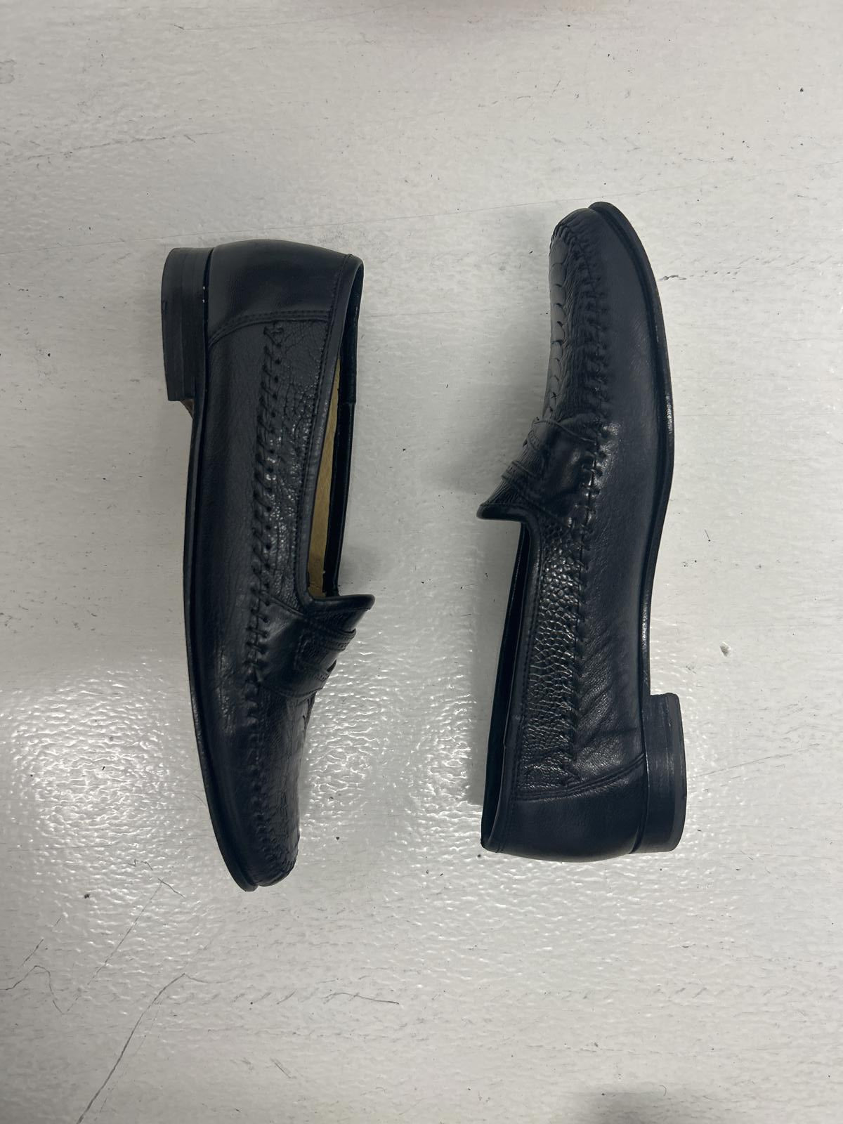 Genuine Ostrich Leather Black Loafers