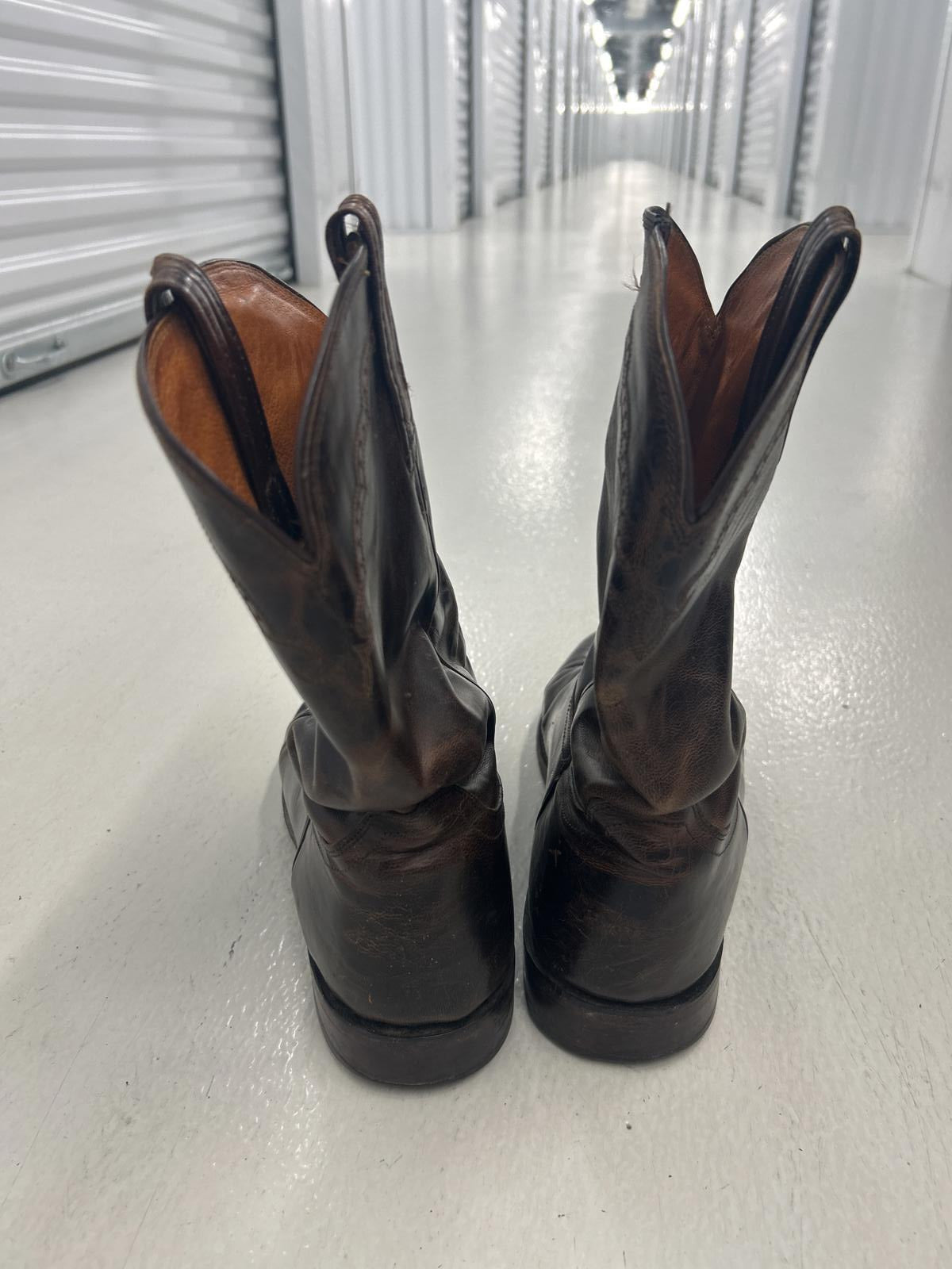 Lucchese Vintage Brown Leather Western Cowboy Boots