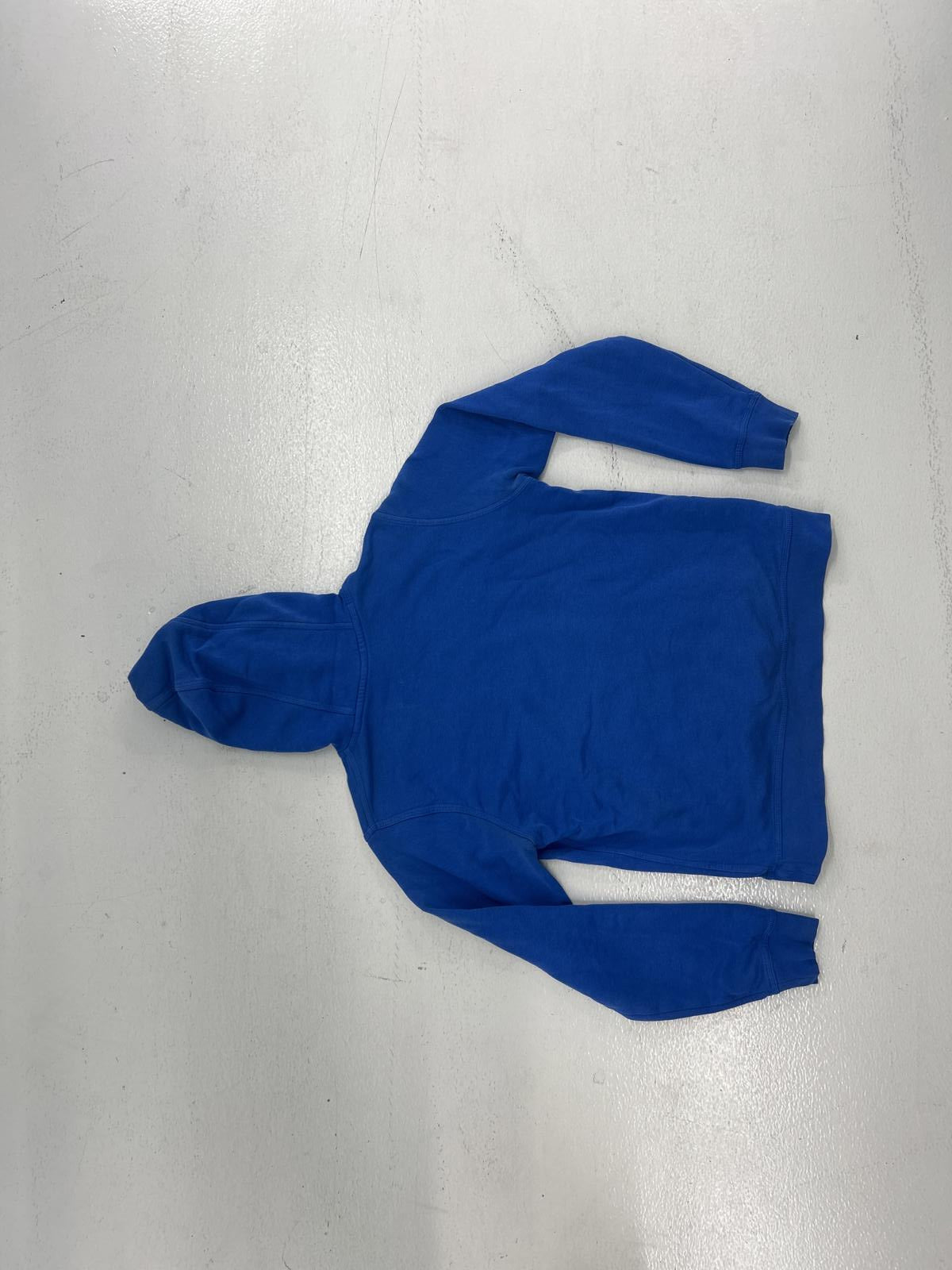 Stitched Logo Nike Blue Hoodie - Medium