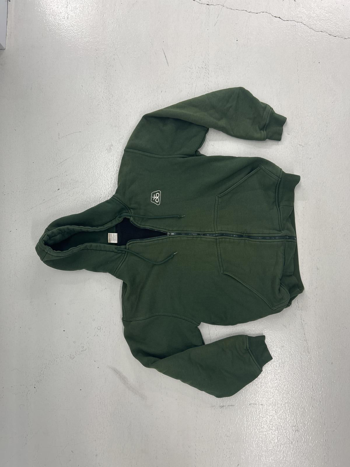 Heavy Faded Green Zip-Up Hoodie