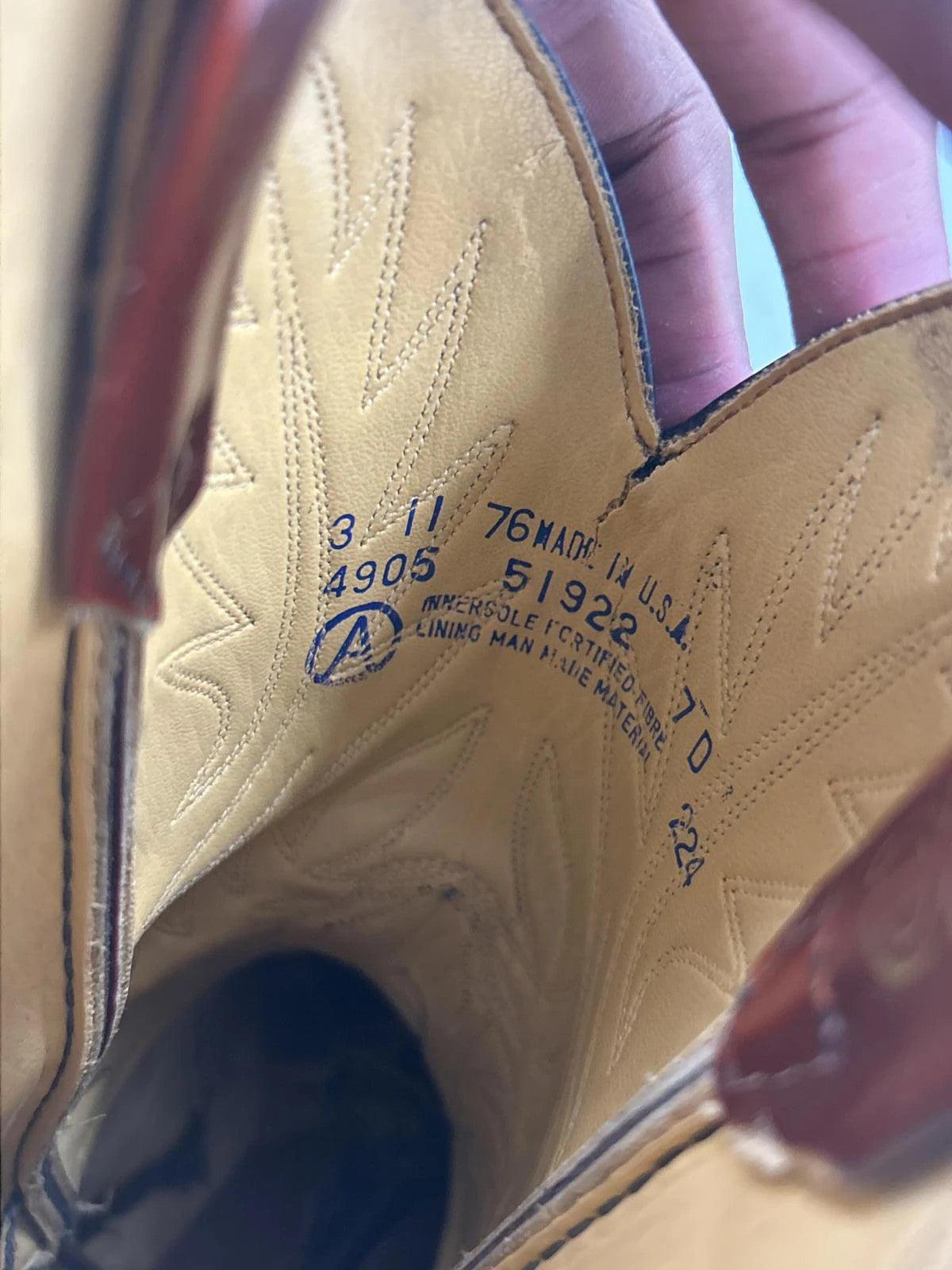 Vintage Red Leather Cowboy Boots With Intricate Design