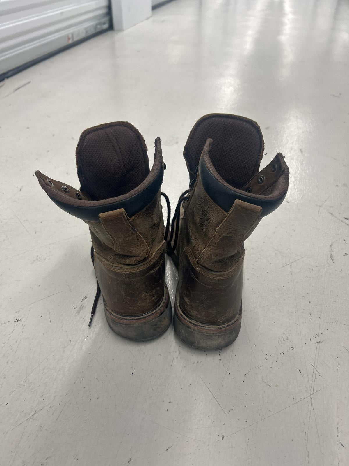 Justin Steel Toe Leather Vintage Brown Work Combat Boots