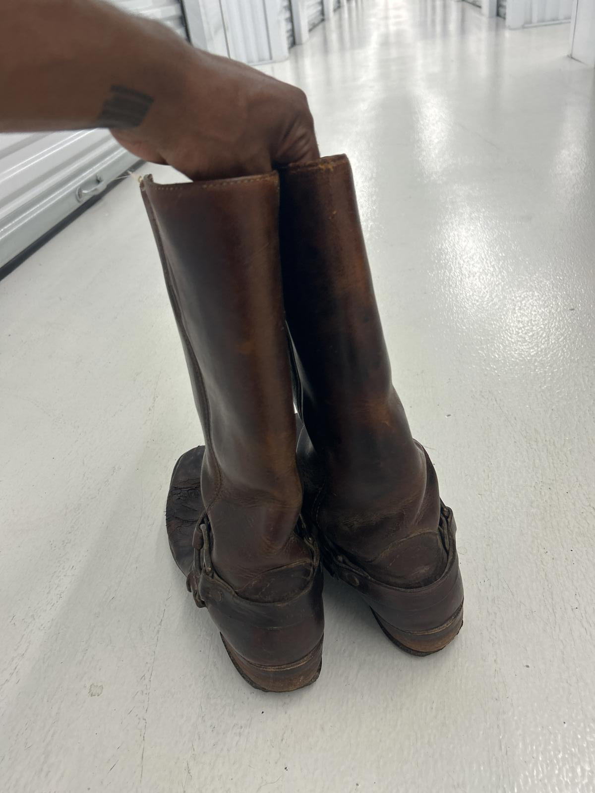 Vintage Leather Riding Boots - Classic Western Style