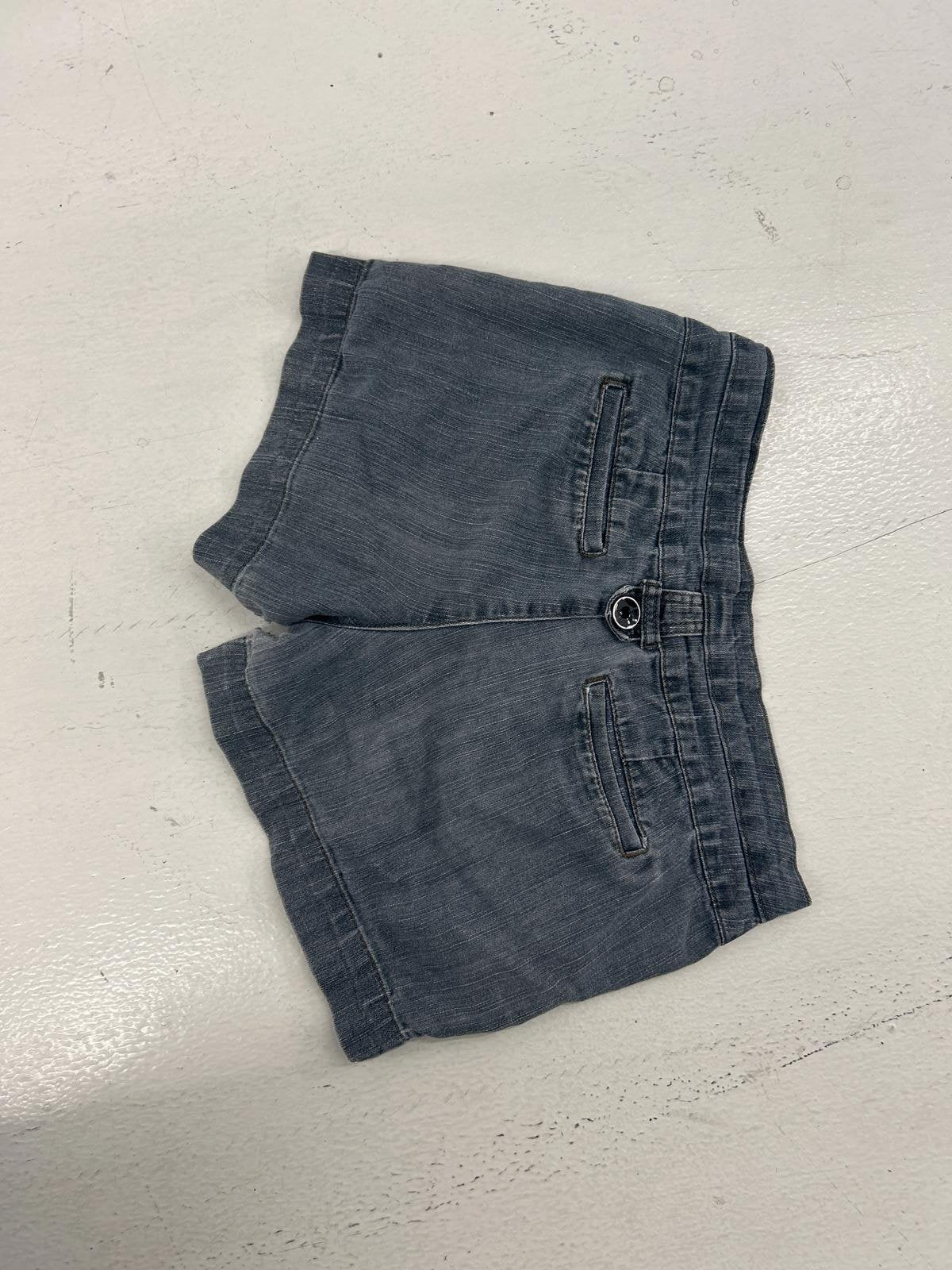 Grunge Gray Denim Shorts with Unique Lining