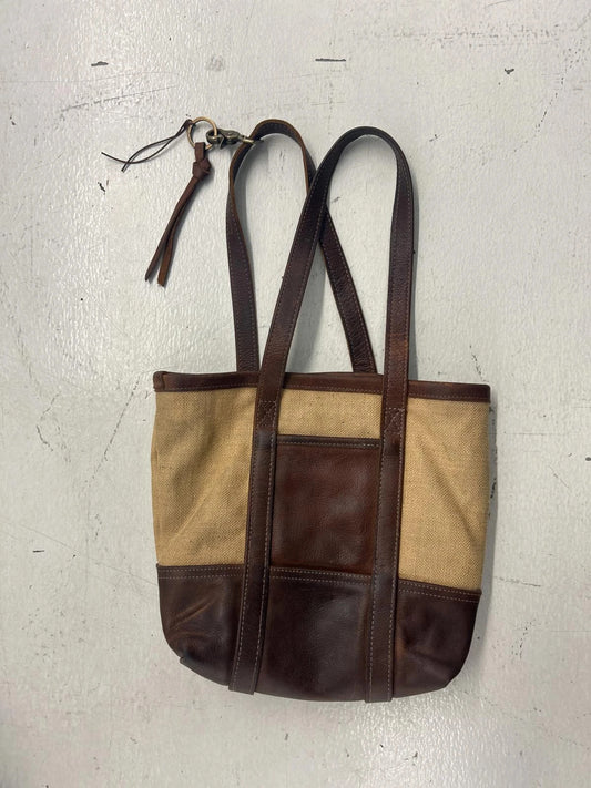 Stylish Canvas And Leather Tote Bag