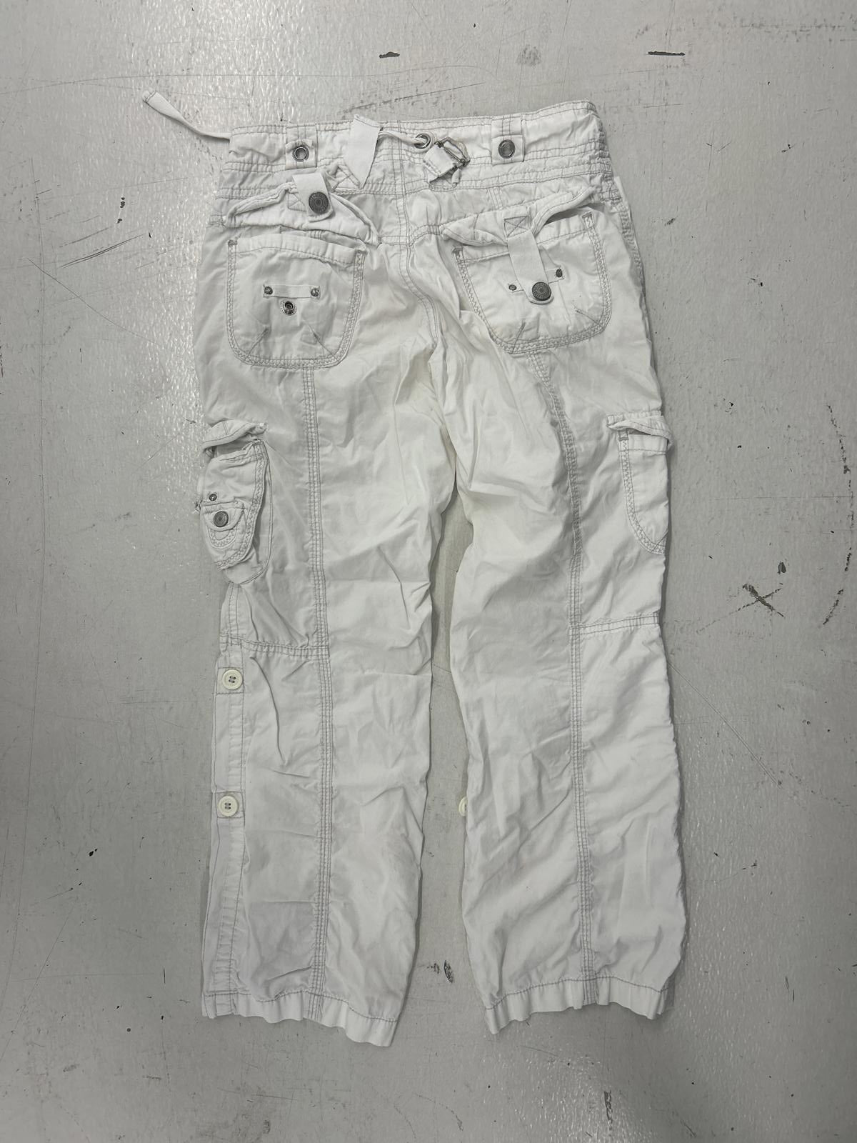 Grungey Y2K White Cargo Pants Size 00