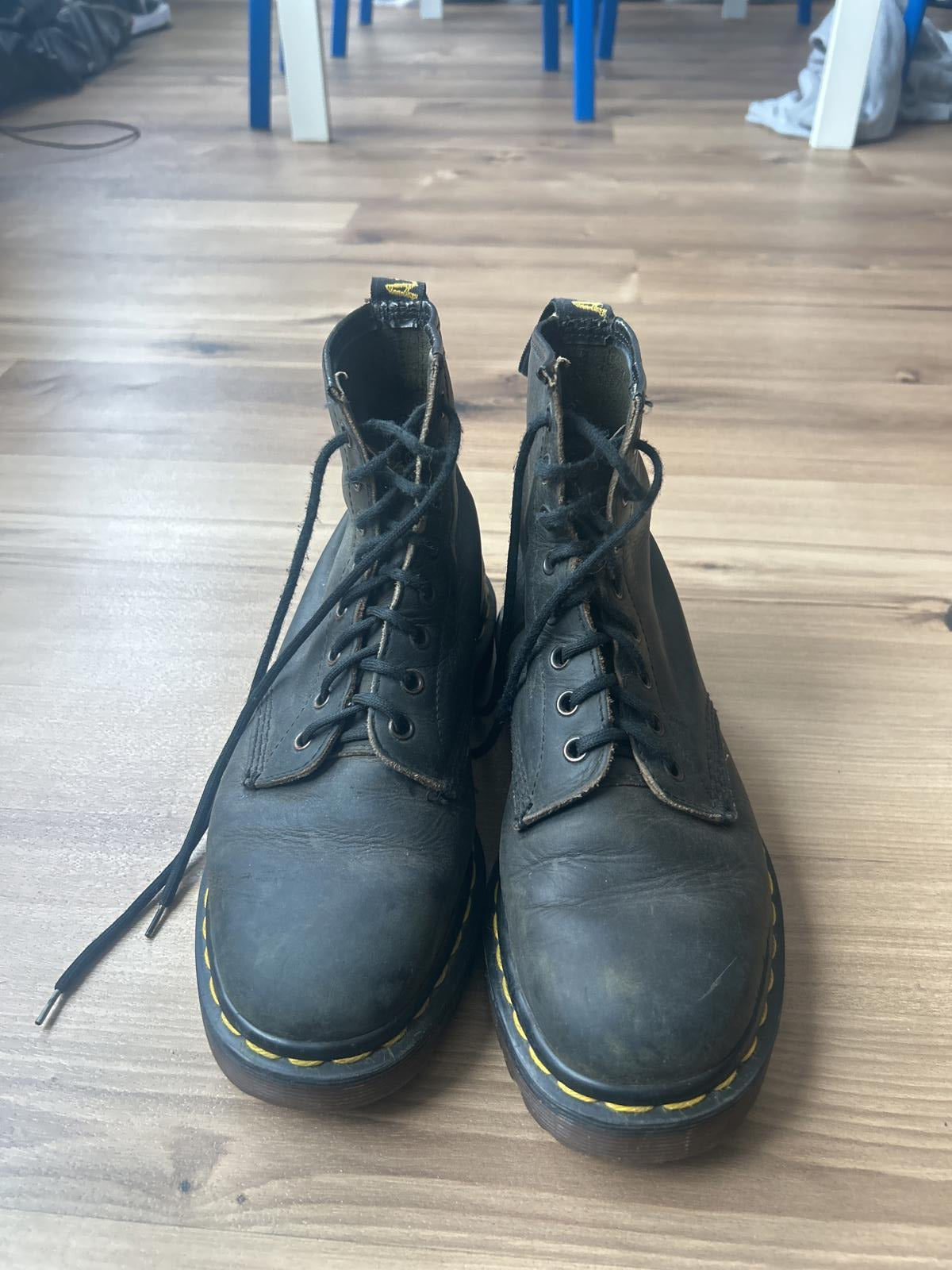 Dr. Martens 8 Eye Boots - Classic Black Leather