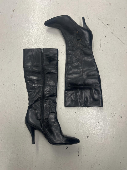 Nine West Gothic Glam Black Heeled Knee-High Boots