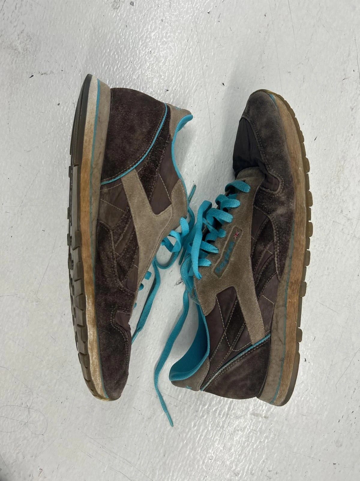 Reebok Retro Brown And Aqua Athletic Sneakers