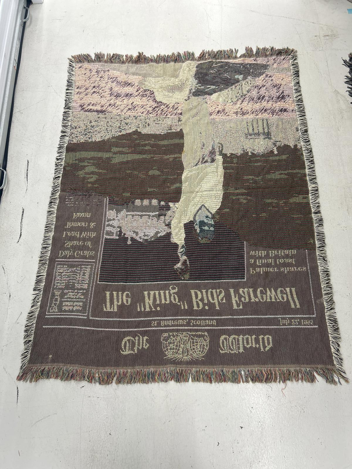 Vintage Newspaper Throw Blanket - The 'King' Bids Farewell