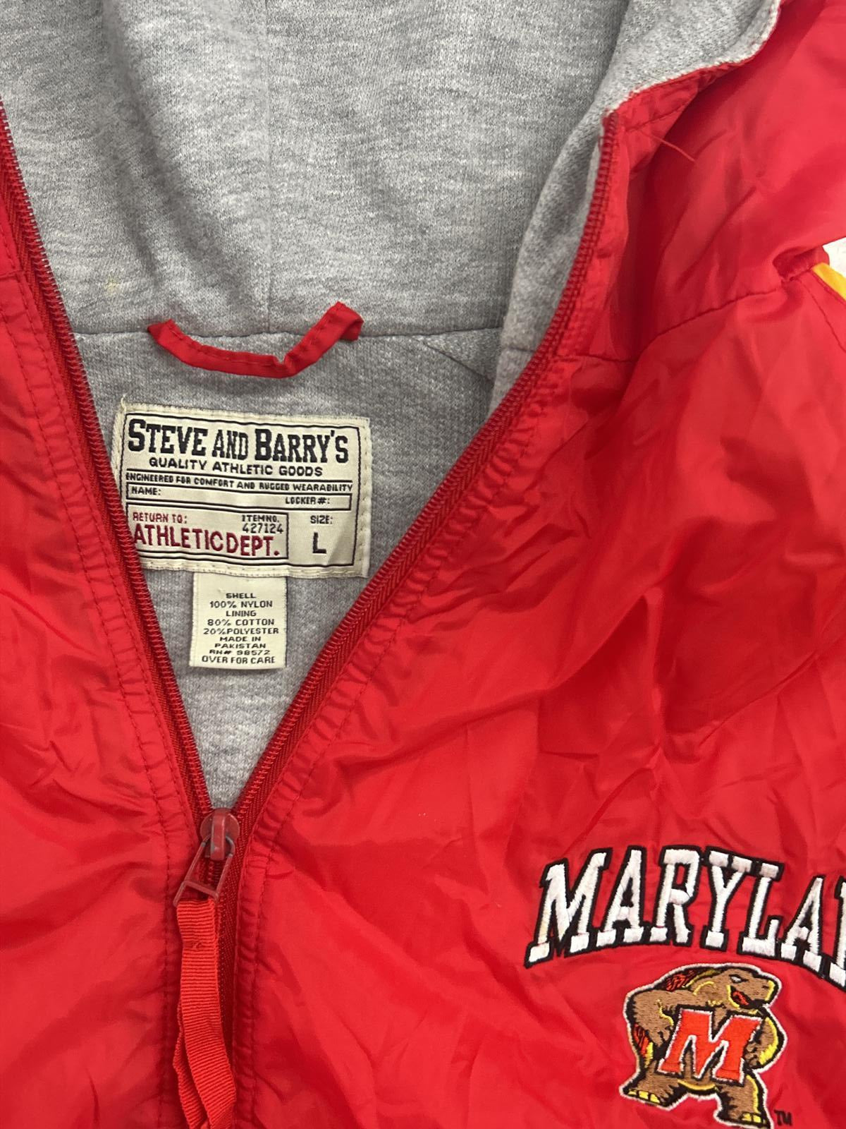 Steve and Barry's Maryland Terrapins Windbreaker Hoodie - L