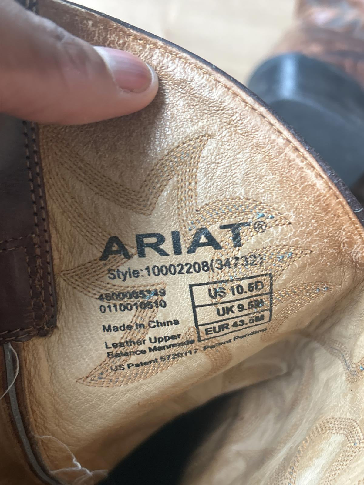 Ariat Embroidered Brown Leather Cowboy Boots