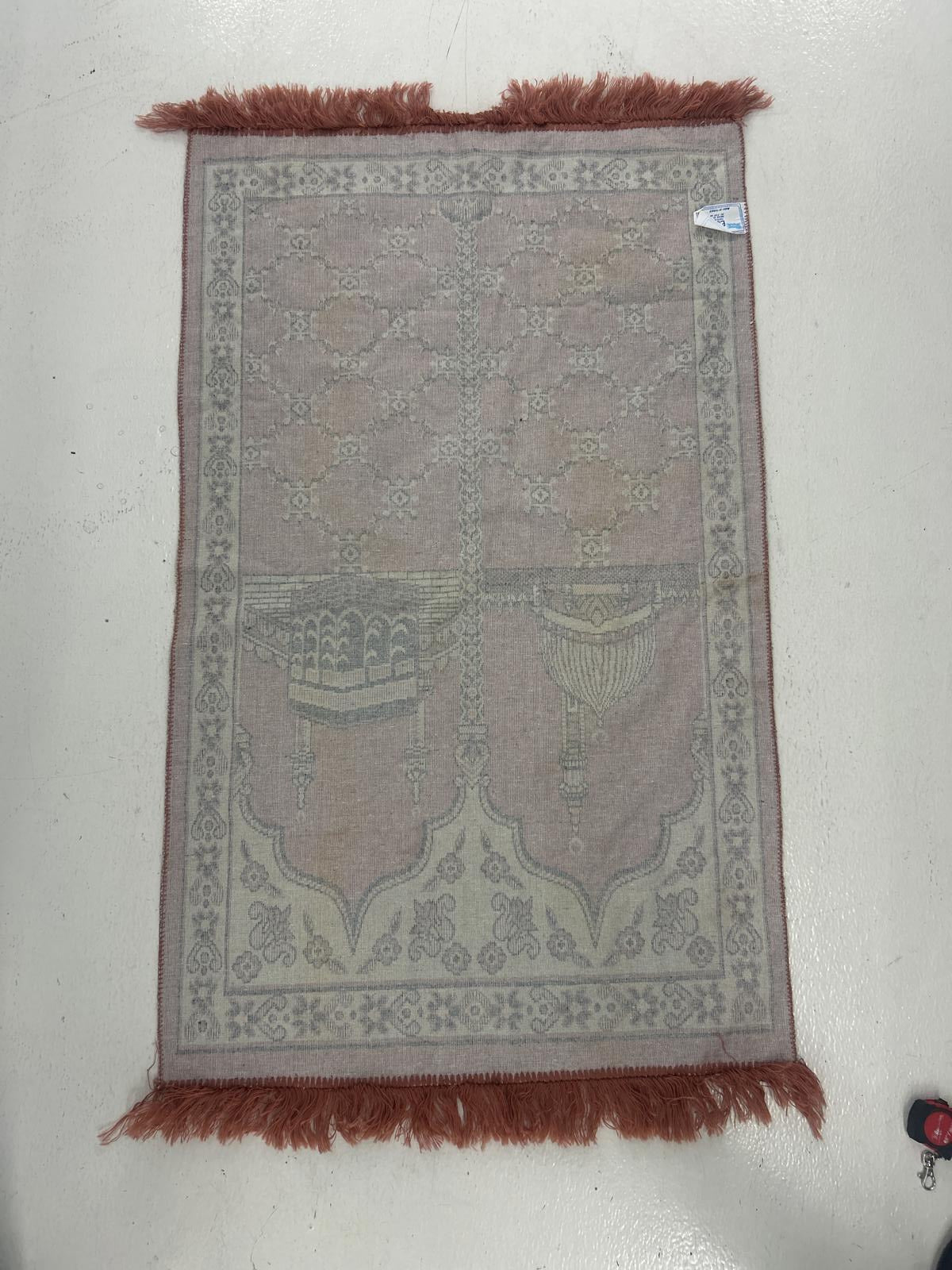 Elegant Islamic Prayer Mat with Fringed Edges