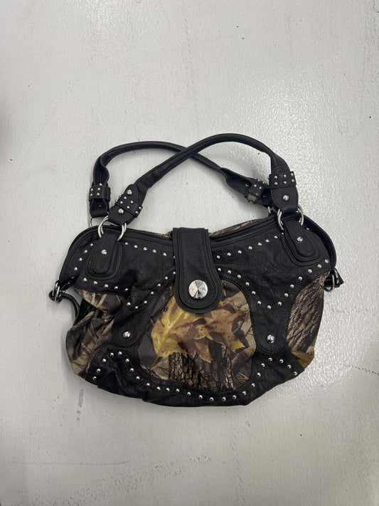 Stylish Camo Handbag with Studded Accents