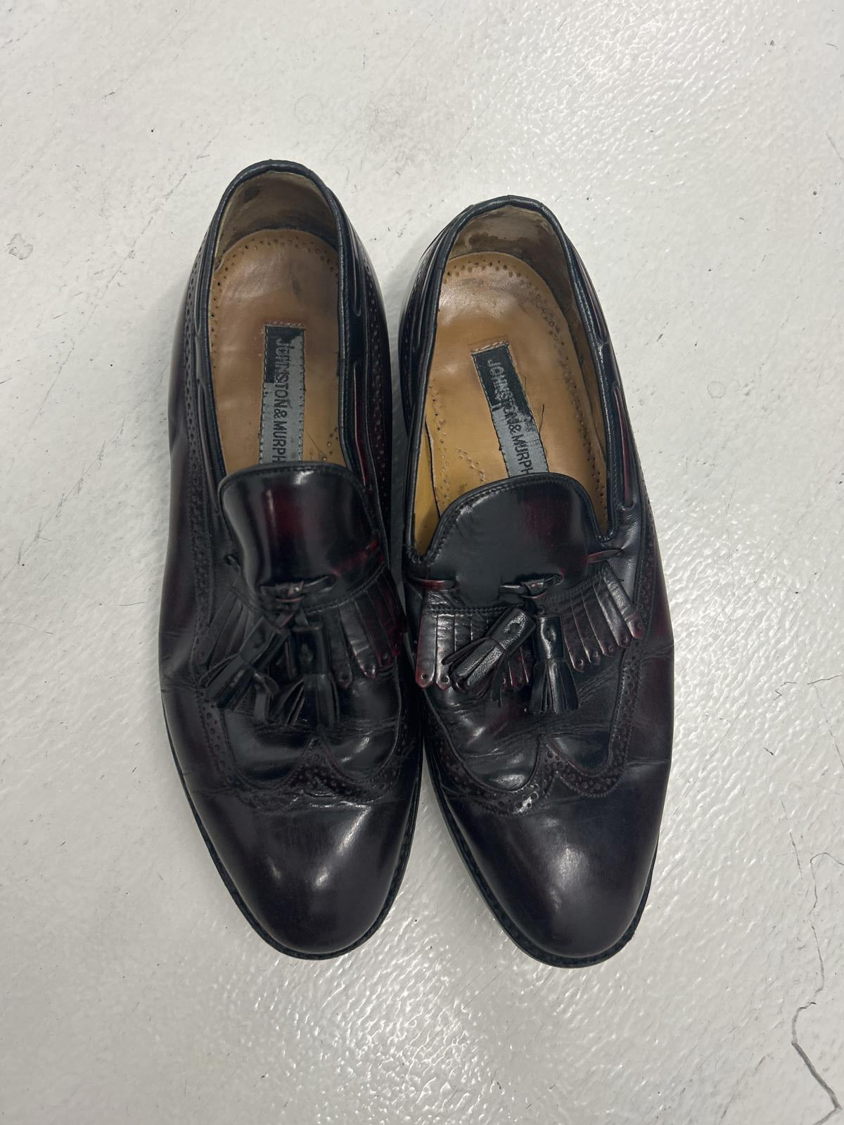 Johnston & Murphy Black/Brown Leather Loafers with Tassels