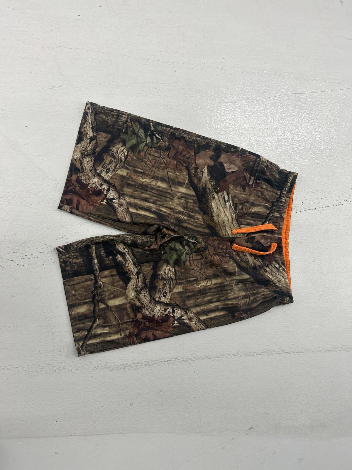 Men's Camo Mesh Shorts with Orange Drawstring