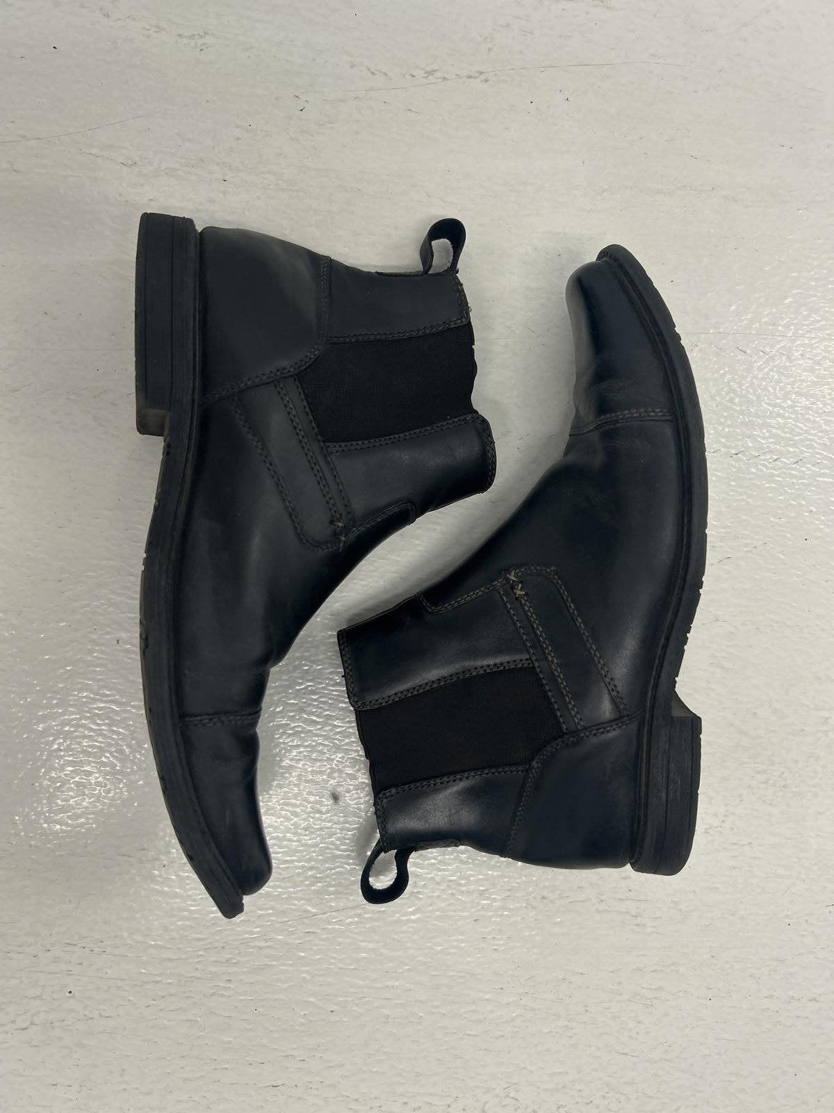 Stylish Leather Black Ankle Boots for Men