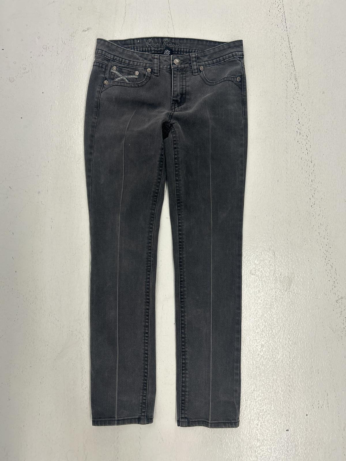 RP Black Straight-Leg Jeans with Contrast Stitching